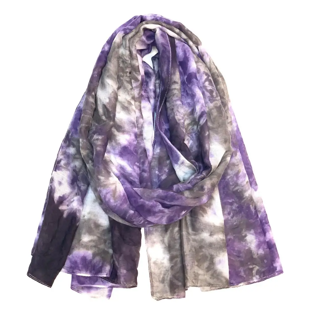 HOT fashion spring and summer one tie dye fashion disgen for OEM women viscose scarves and shawls