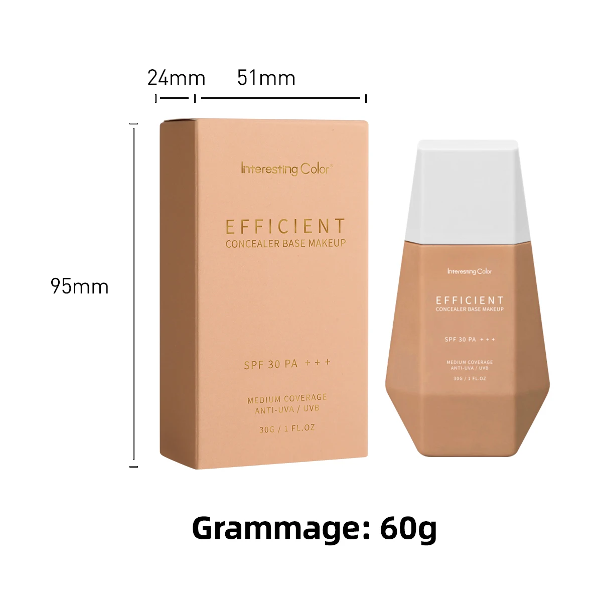 Custom Logo OEM ODM Sunscreen SPF50 Efficient Concealer Base Makeup Face Foundation (new) Makeup Waterproof and Matte