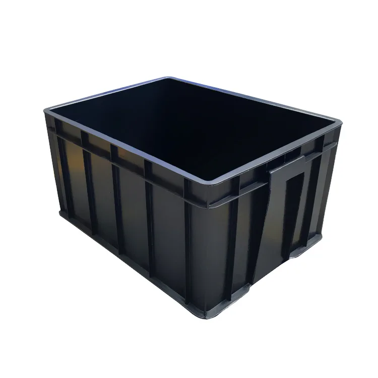 Antistatic plastic turnover box black antistatic plastic square plate PP polyethylene ESD electronic parts plastic box