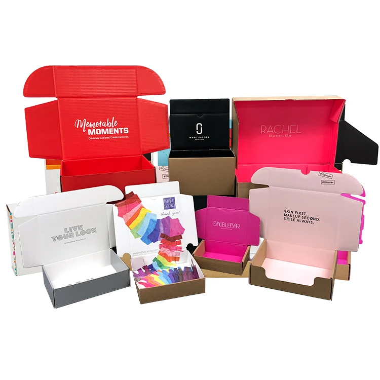 OEM Custom Logo Printed Luxury Corrugated Folding Kraft Cosmetic Paper Packaging Box Cardboard Shipping Mailer Box