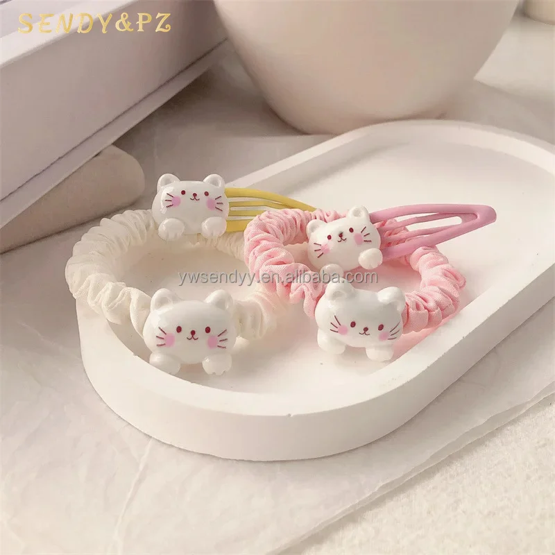 High Elastic Cute Little Girls Cat Rubber Band Hairpins Girl Ponytail Hair Tie Scrunchies Children Accessories
