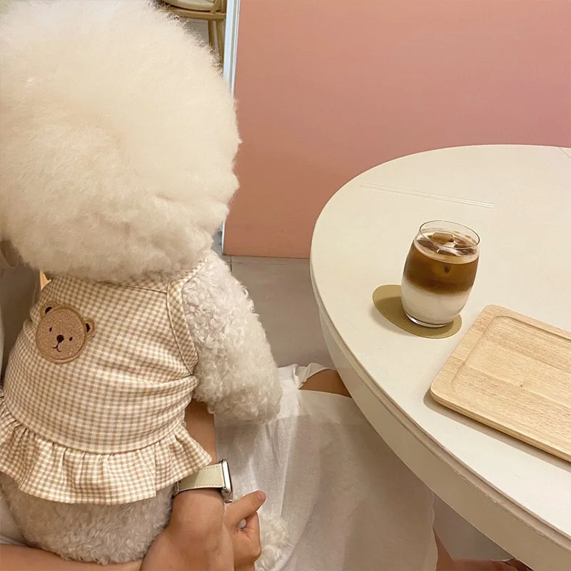 2023 Hot Sale Puppy Clothes for Pets Small Bear Vest Skirt Summer Dog Cloth Pet Dress