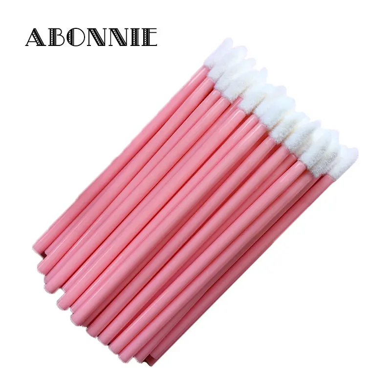 Abonnie Bags Packed Disposable Lip Brush Lipstick Gloss Wands Applicator Brush Disposable makeup Applicator lip cleaning brush
