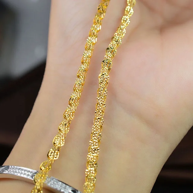 Xinfly 18K Pure Gold Au750 Thick Chain Necklace Women Phoenix Tail Design