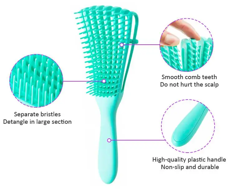 Wholesale Plastic Black Hair Detangler Brush For Woman Curly Hair Custom Logo Vent Detangling Hair Brushes