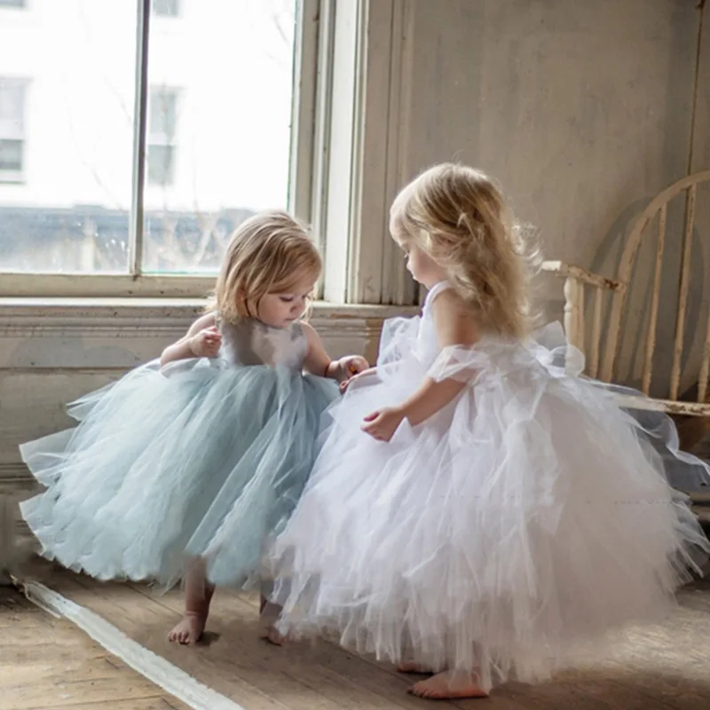 Cross-Border Baby Girl One Year Old Dress Children Princess Dress Western Style Infant Dresses of Bride Fellow Kids