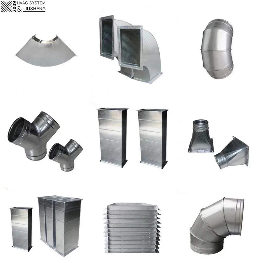 Galvanized Square Air Duct And Spiral Duct Used for Exhaust Air and Smoke