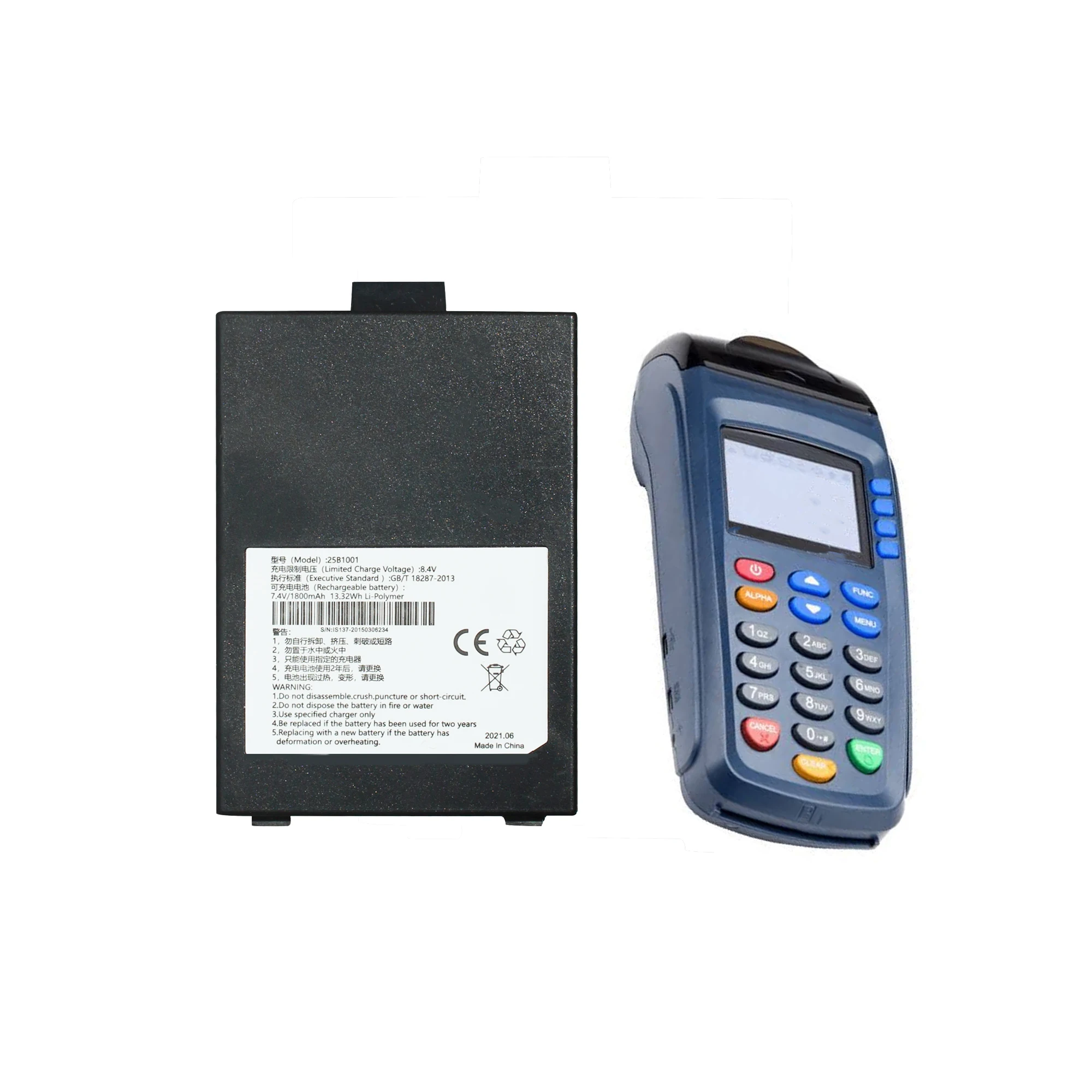 25B1001 аккумулятор для Pos Pax s90 платежный аппарат Аккумулятор 7 4 В 1800 мАч литий-ионный