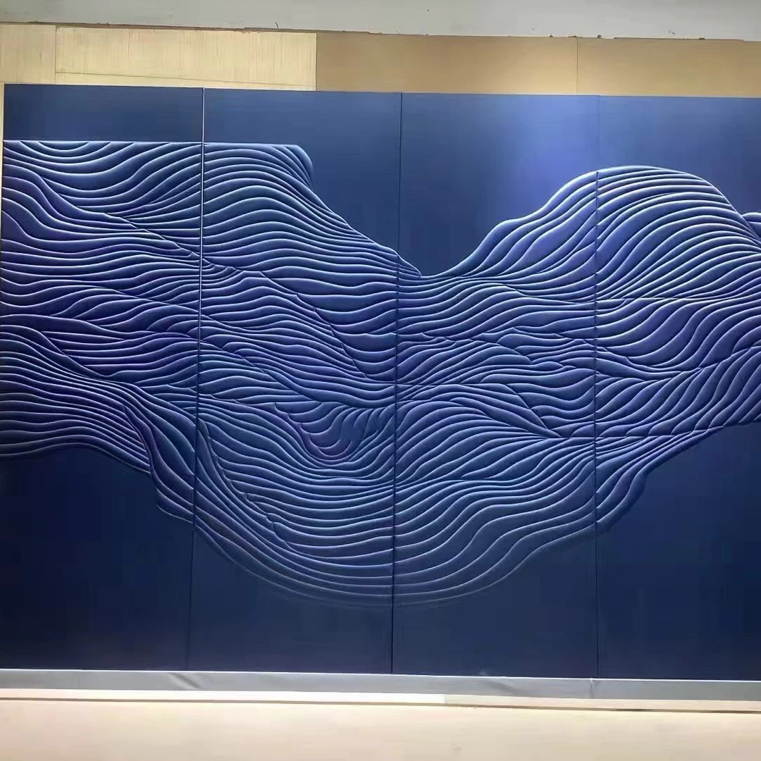 Zhenling Interior Design Leather Diamond Quilting Design wall panel With A Split