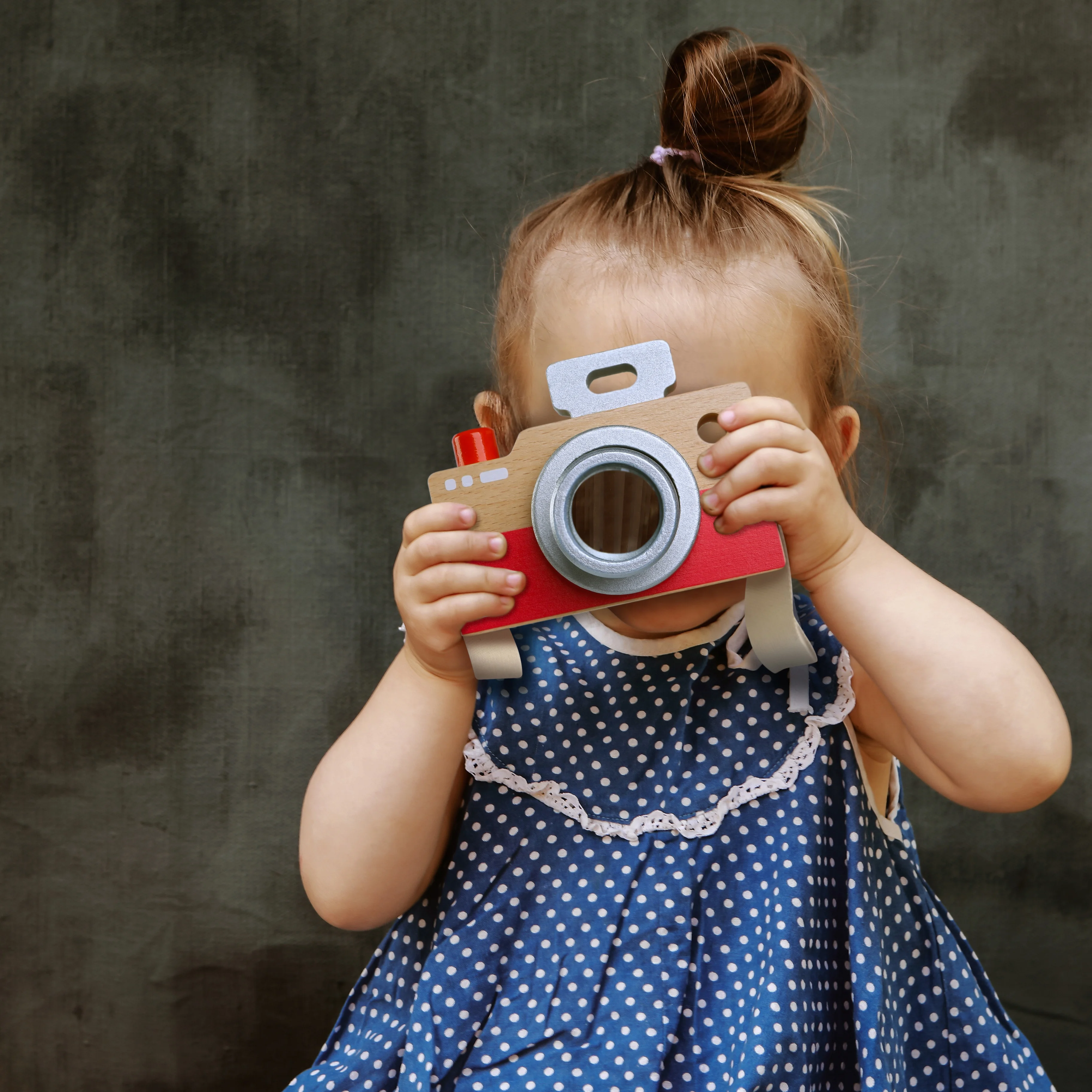 Best Pretend Play children baby Wooden  Educational  Kids Hanging Portable Red Wooden Camera Set montessori toys juguetes