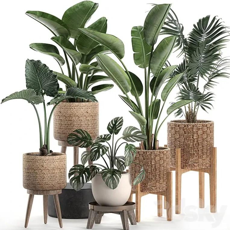 2024 Simulation Palm Tree Artificial Plant Ficus Lyrata Dypsis Lutescens Artificial Banana Tree Tropical Artificial Tree