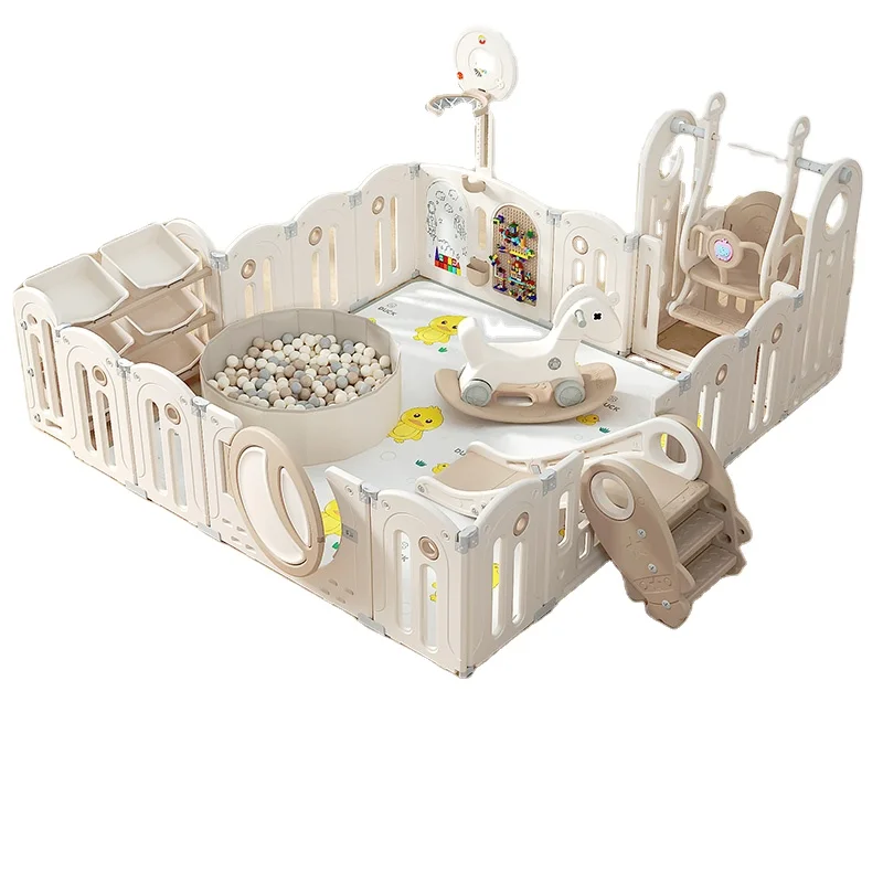 plastic enclosure swing slide combination for kid children Playpen Plastic Fold able fence  For Baby  and toddler