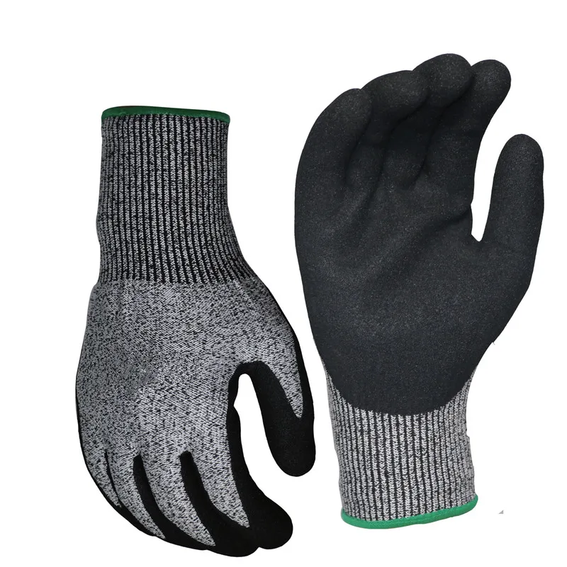 ANSI Level 5 HPPE Seamless Shell Cut Gloves Blade Cut Resistance Gloves Durable Nitrile Grip Anti-cut Gloves