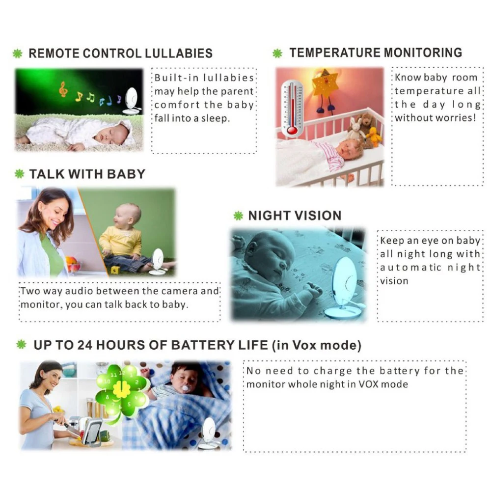 Nanny monitor Double Talk Walkies talkie 2.4Ghz Baby Children Monitoring Camera Two Way Talk Video Voice Monitor CC603