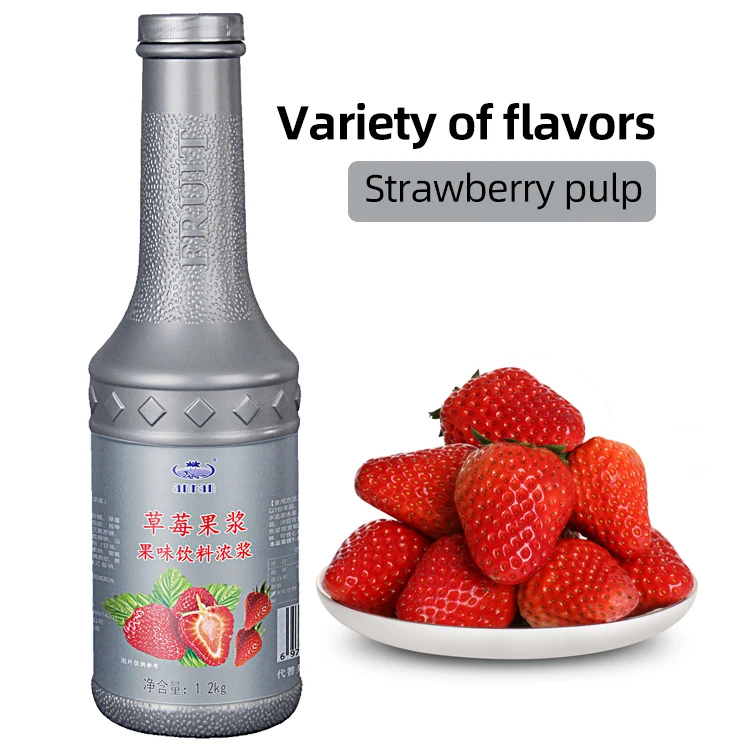 Hot Selling 1.2 Kg Banana Jam Fruit Puree With Pulp Mango Concentrate Flavor Syrup For Bubble Tea Ingredients