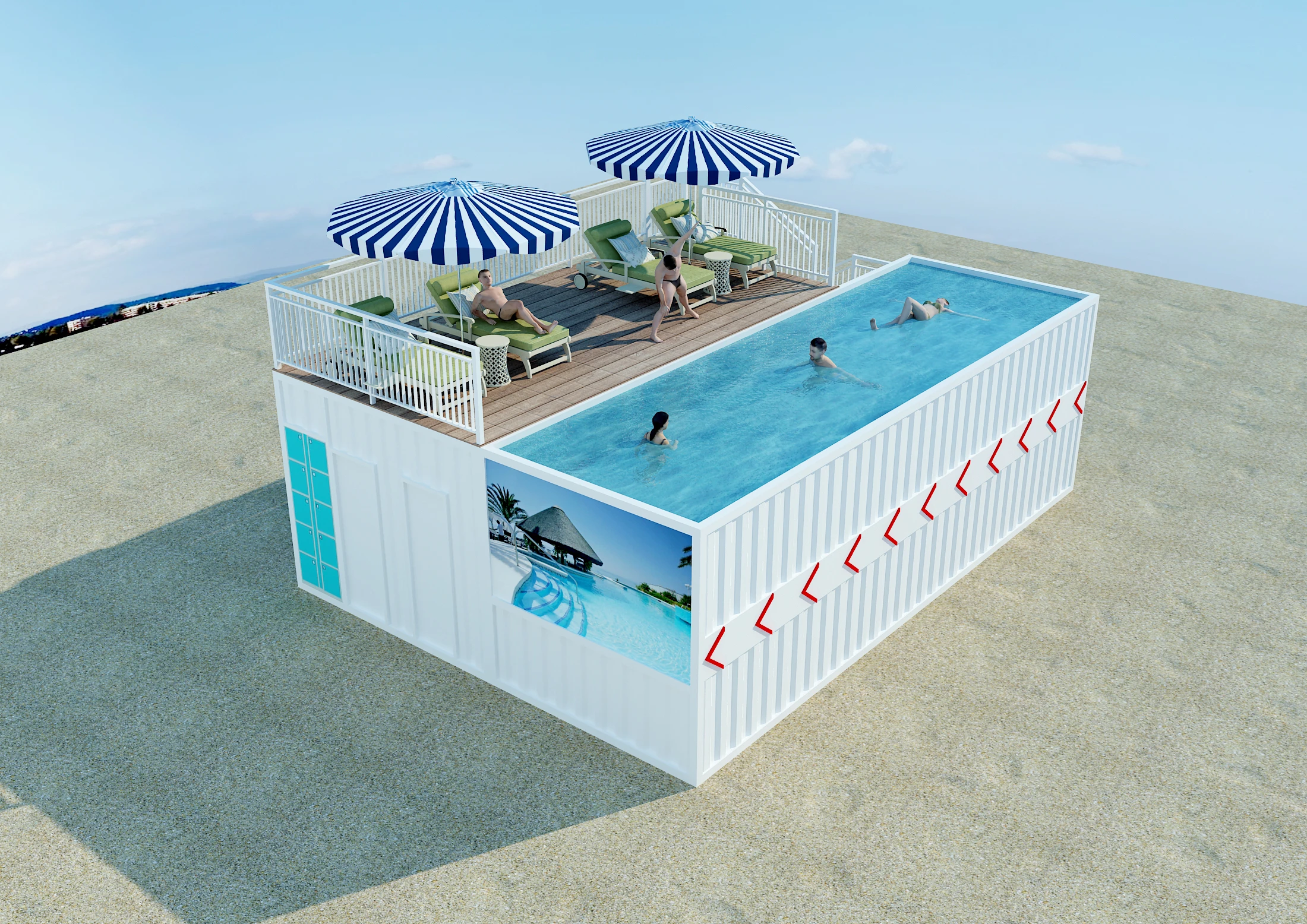 Современный 20-футовый 40-футовый роскошный сборный бассейн сборные дома для продажи