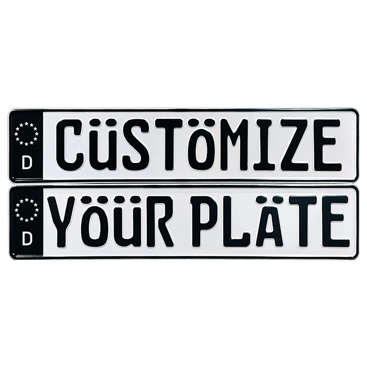 Пользовательский печатный тисненый чистый Европейский стиль немецкий номерной знак для автомобиля