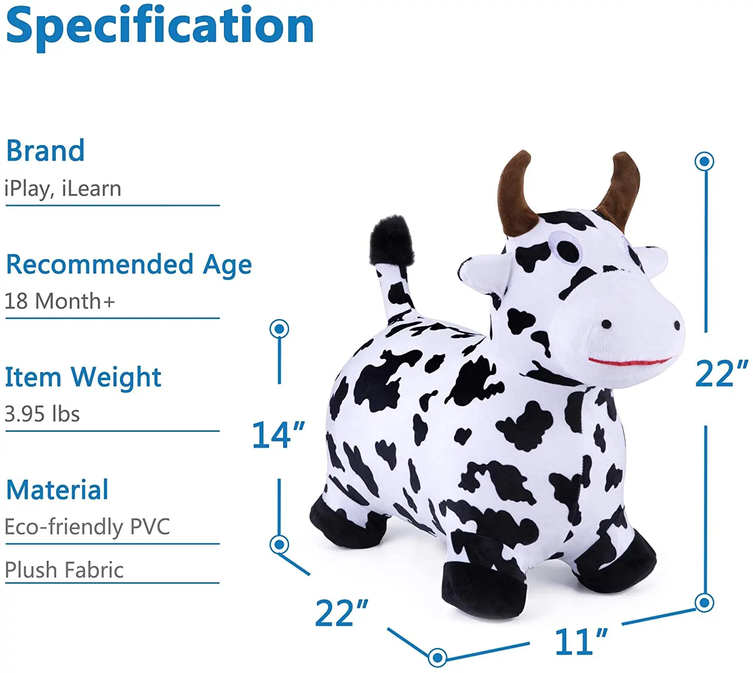 Inflatable Hopper Plush Covered Birthday Gift inflatable animal jumping horse toys