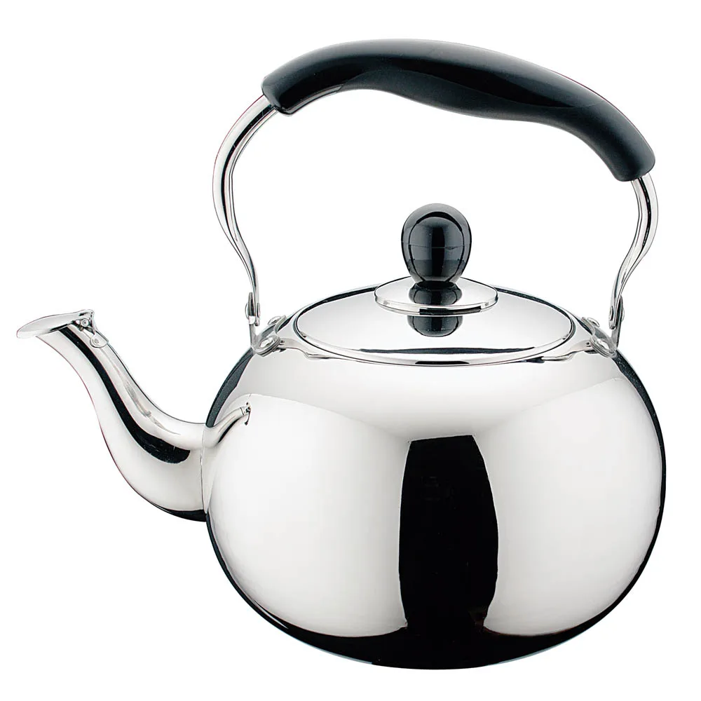 Factory wholesale high quality OEM induction A type round kettle insulated handle flat teapot stainless steel kettle