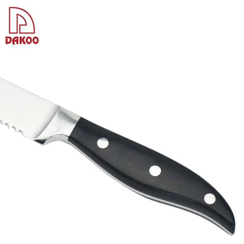 Wholesale 8 Inch Forged stainless steel Bread Knife with Pakka Wood Handle Ready To Ship