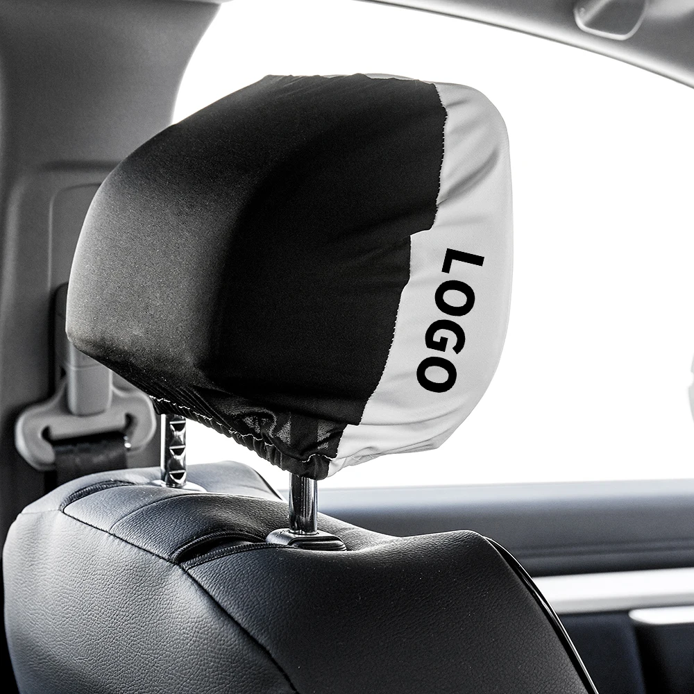Custom Design Polyester Bus Diy Photo Print car seat headrest cover Sublimation Blank Car satin headrest cover