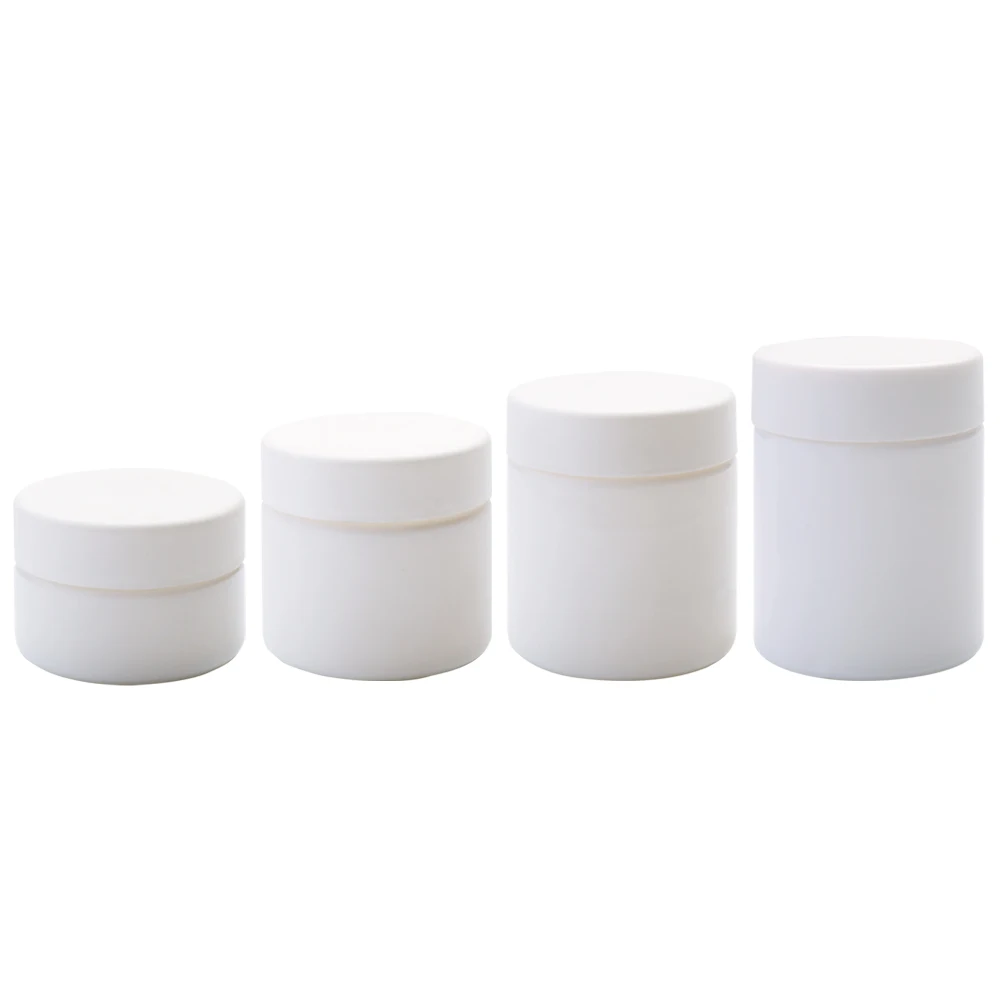 Child Resistant 3.5g 3oz White Round Uv Glass Concentrate Jar With White Cap