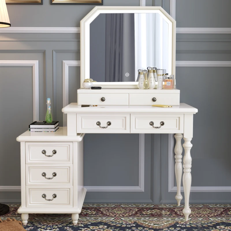 
Factory sale solid wood American mini storage dressers with intelligent LED light integrated dressing table OEM 