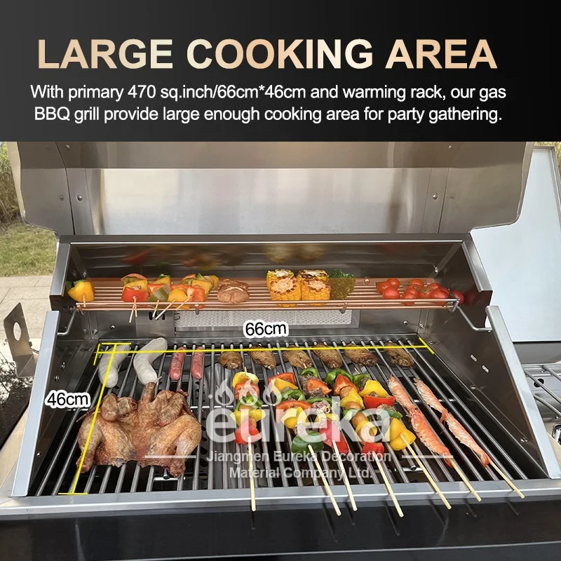 Commercial Stainless Steel Bar Outdoor Kitchen Island Gas-Kebab-Grill Outdoor Bbq Grill