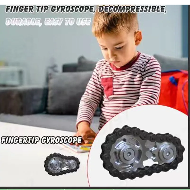 New Black Chain Fidget Spinner Decompression Toys Metal Pocket Finger Gear Spinner