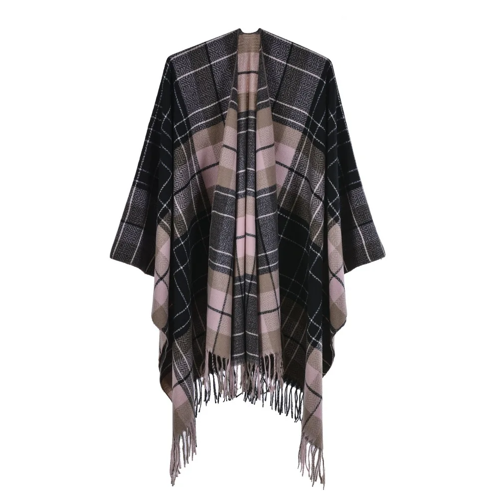New Fashion Hot Sale Custom Soft Ponchos With Sleeves Best Selling Scarf Warm Cashmere Cape Shawl Winter For Women
