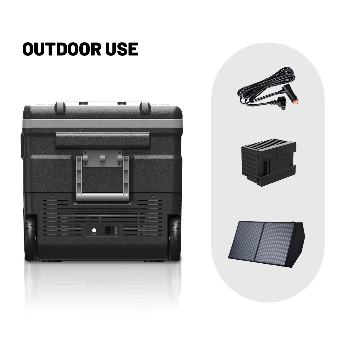 Compressor Big Capacity 12 Volt Car Fridge Freezer With Wheels And Handle