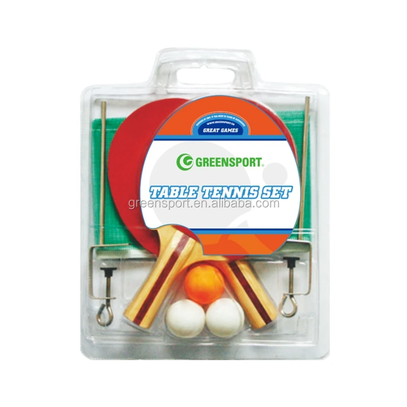 Table tennis set WOOD and RUBBER table tennis bat and adjustable post with net