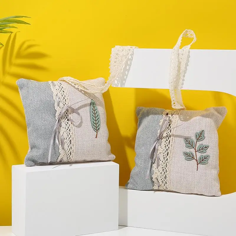 Food Grade Packaging Custom Sachets Bamboo Charcoal Natural Embroidered Box 10 Animal Round China Style Rope The Embroidery 1pcs