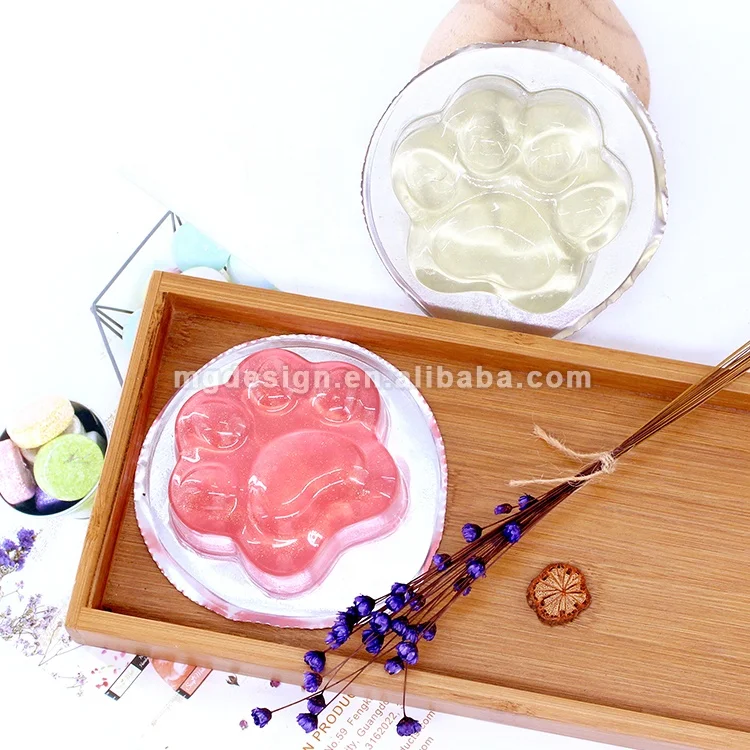Базовое очищающее Отбеливающее натуральное прозрачное желейное мыло на основе кошачьей лапы ручной работы с милой лапой коллагеновое 85