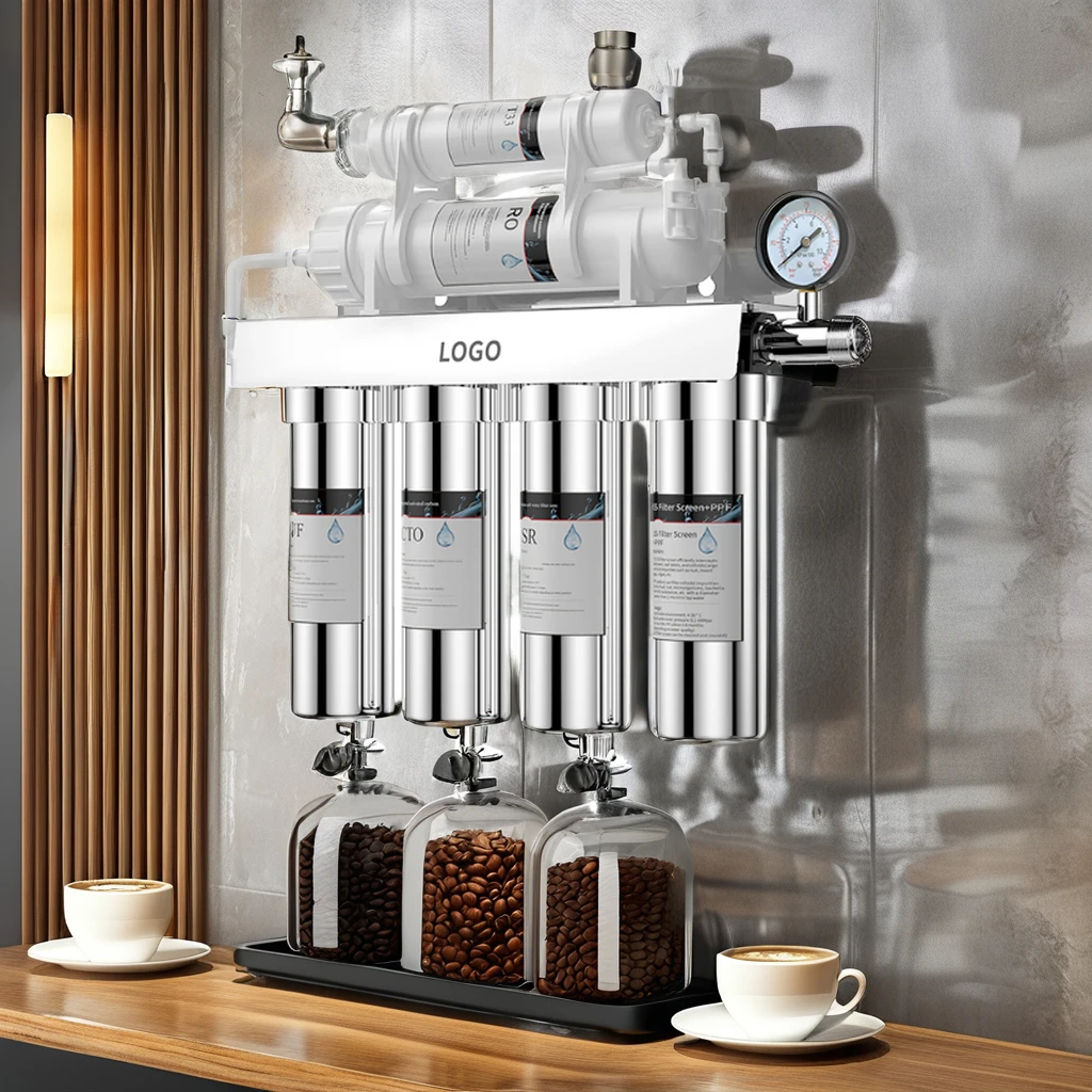 7 Stages 600GPD Stainless Steel RO Reverse Osmosis Water Purifier High Flowrate household Hotel drink tap Water Filter System