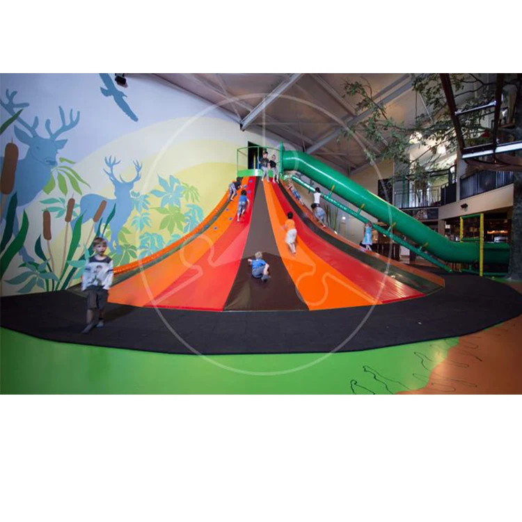 Customized fun children play slide, durable heavy duty plastic volcano slide