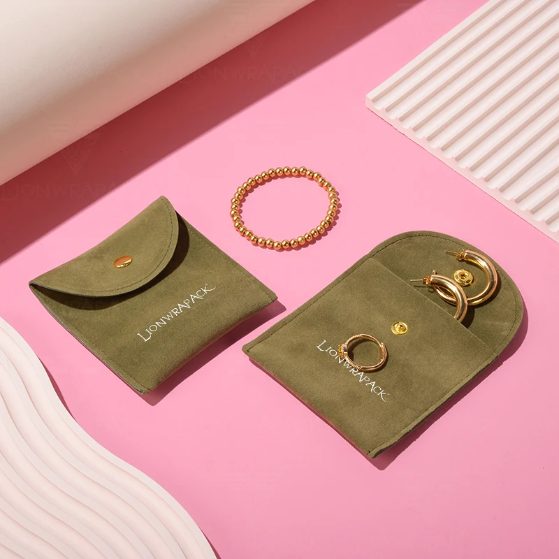 Lionwrapack Wholesale OEM Custom Printed Microfiber cotton Gift Necklace Jewelry Packaging Bag Pouch