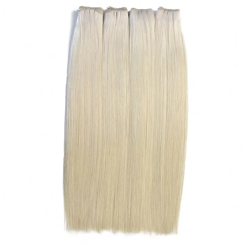 Salon Professional Double Drawn Extension Hand Tied Virgin Remy European Handtied Weft Hair