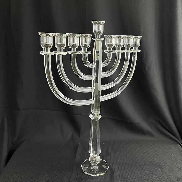 MH-1350 Clear Color 9 Arms Sorelle Crystal Menorah