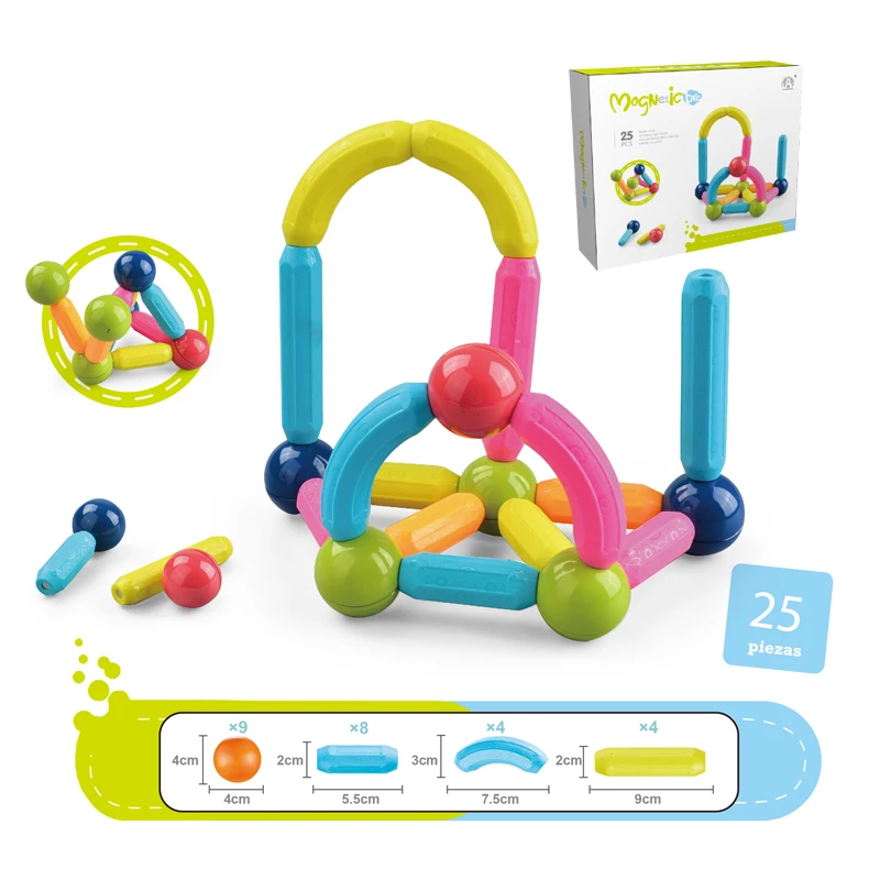 DIY 3D Kids Creative Educational Toy Assembly Building Game Magnet Stick Toys Magnet Rods Magnetic Building Blocks For Kids