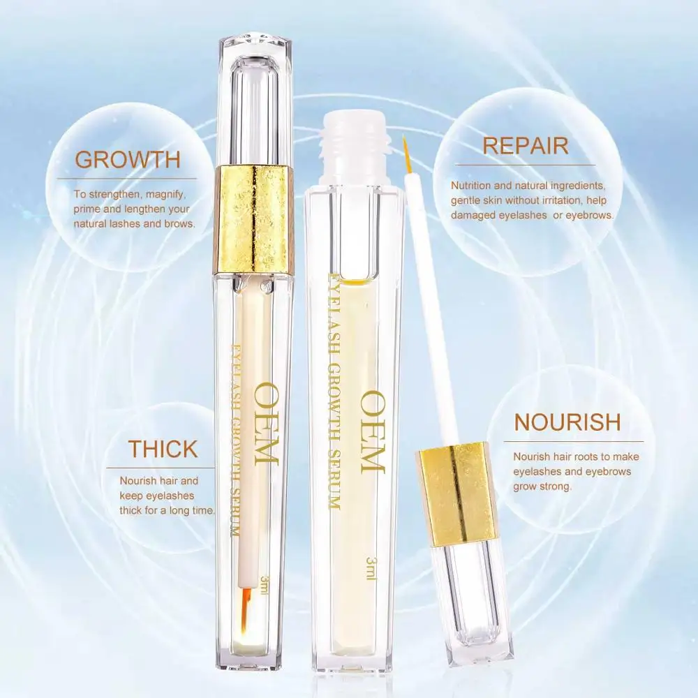 
OEM/ODM Private Label Pure Natural Organic Eyelash Growth Serum Lash Lift Oil For Eyelash Extension Enhancer Latiss Boite Cils 