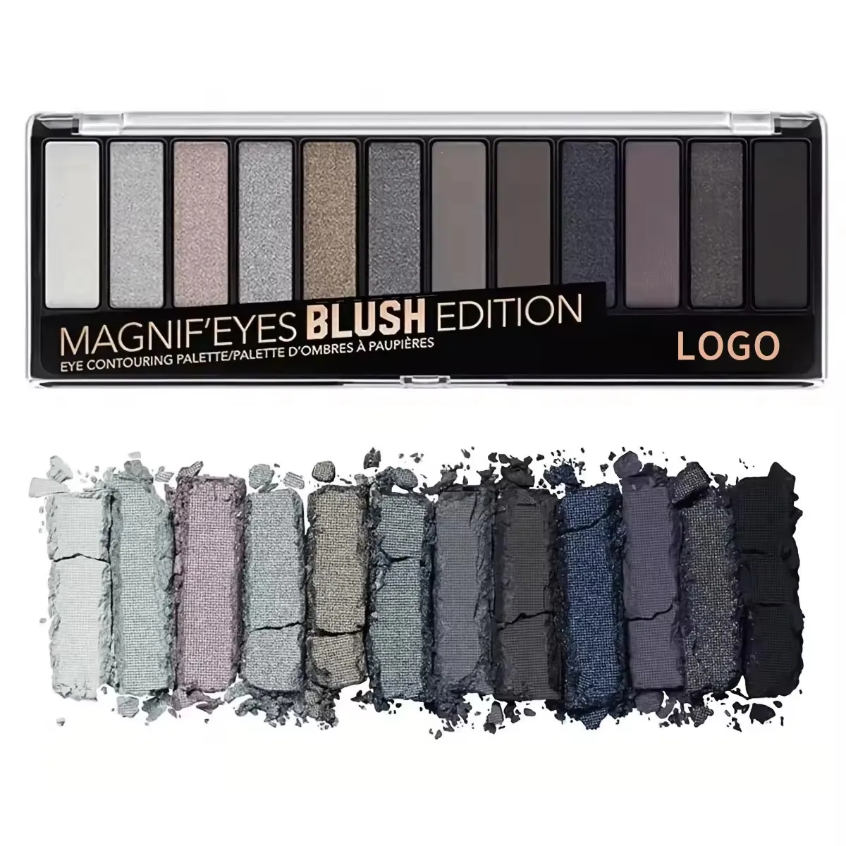 Private Label Wholesale 12 Colors Square Nude Eye Shadow Lasting Matte Eye Shadow Palette Vegan Makeup Glitter Eyeshadow Palette