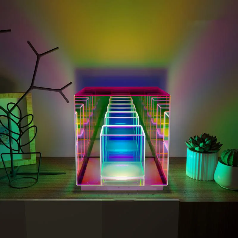JYLIGHTING современный дизайн Cube USB Светодиодная настольная лампа арт-деко акриловые красочные настольные лампы Прямая поставка для спальни Внутреннее освещение