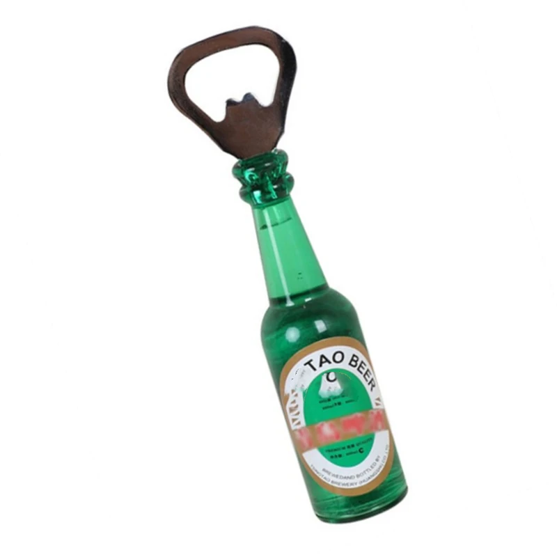 HXY custom epoxy logo personalized acrylic beer bottle shape opener beer opener fridge magnet bottle opener for gift