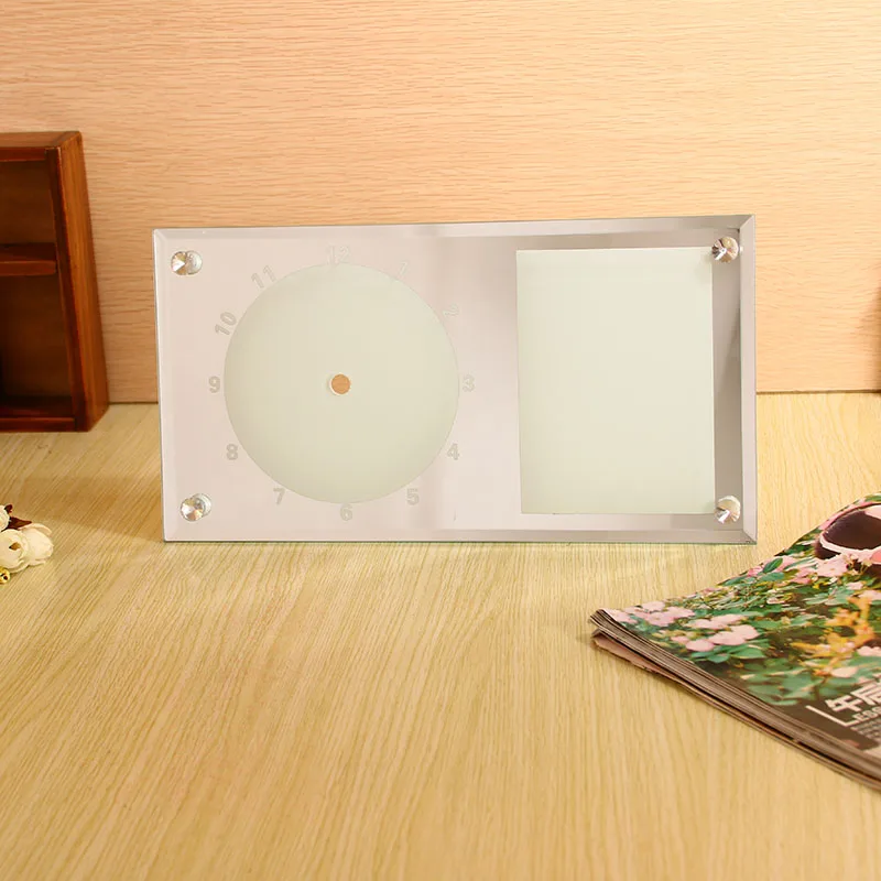 30X16X0,5 см напрямую с фабрики BL-11 Сублимации Стеклянная фоторамка с часами