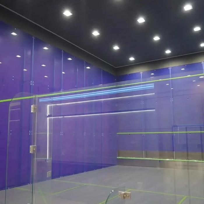 2024 высококачественный популярный спортивный корт для сквоша Крытый полностью стеклянный пол с керамическими точками