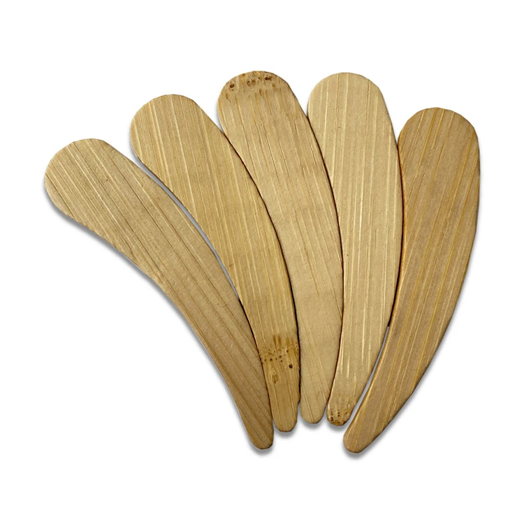 Eco-friendly Bamboo Mini Makeup Mask Spatula Scoop Wooden Cosmetic Face Mask Spoon Cream Lotions Moisturizers Scoop