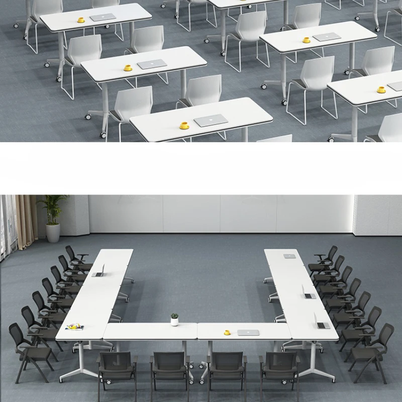 Mobile long office desk educational institutions folding training table classroom table splicing conference table