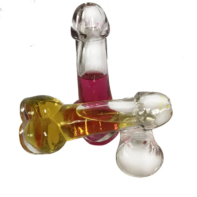Transparent Penis Shape Drinking Wine Glass Bottle Mug Cocktail Cup Bar Party Dildo Glass Cup