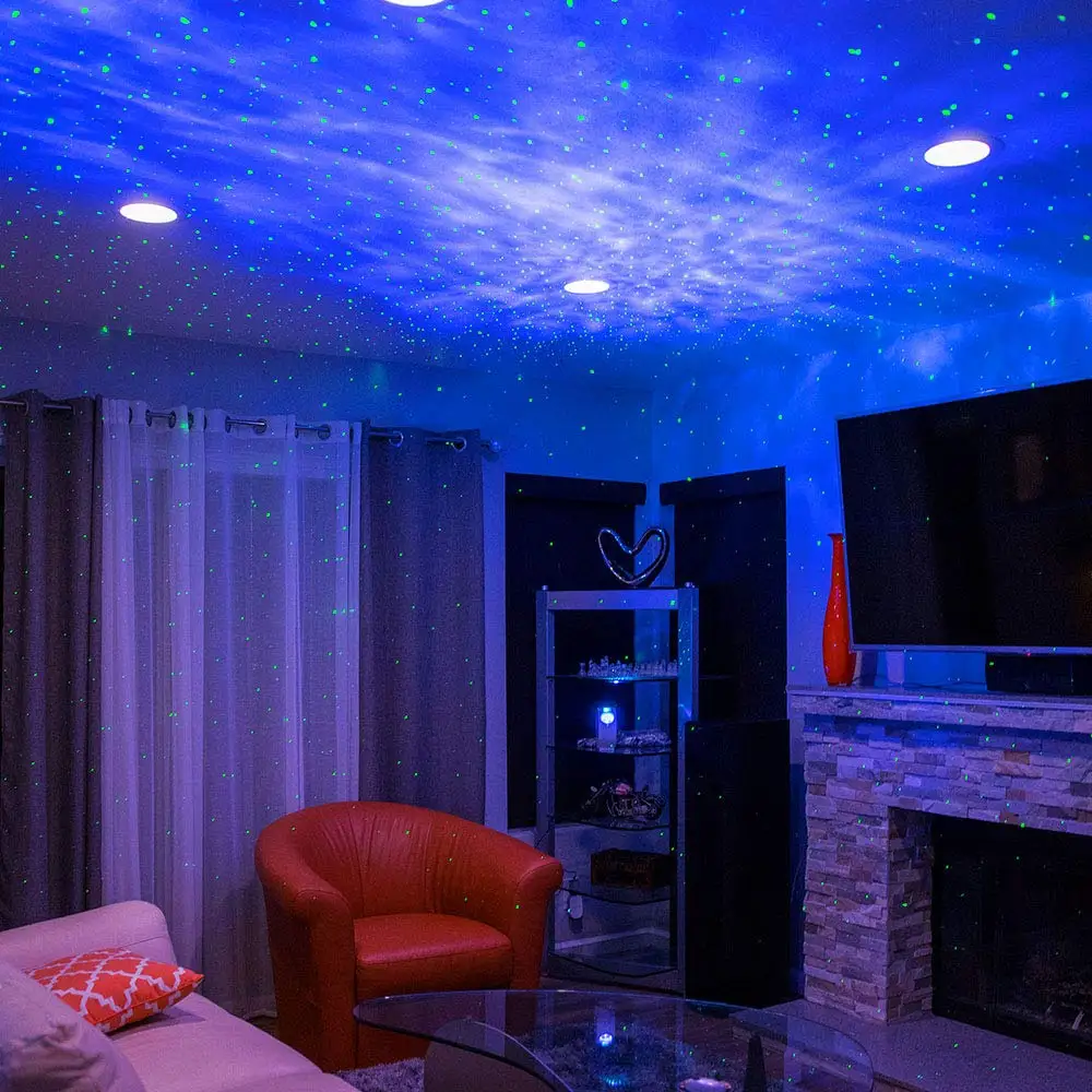 LED Blue Туманность лампа небо огни проектор движения ночные светильники для детской